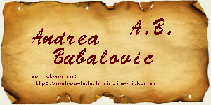 Andrea Bubalović vizit kartica